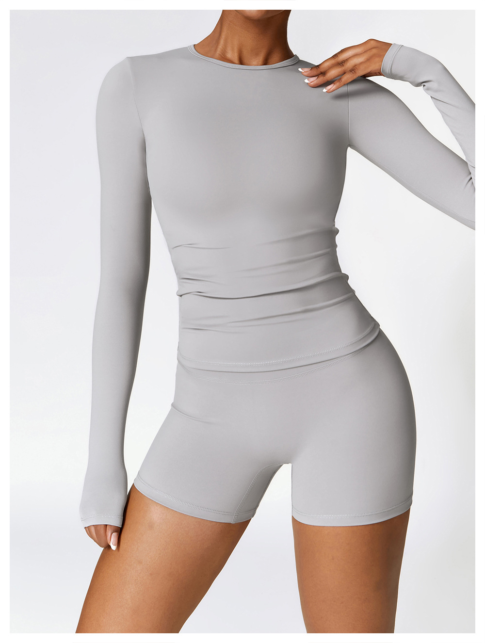 Women's Long - Sleeve Top & Shorts Set