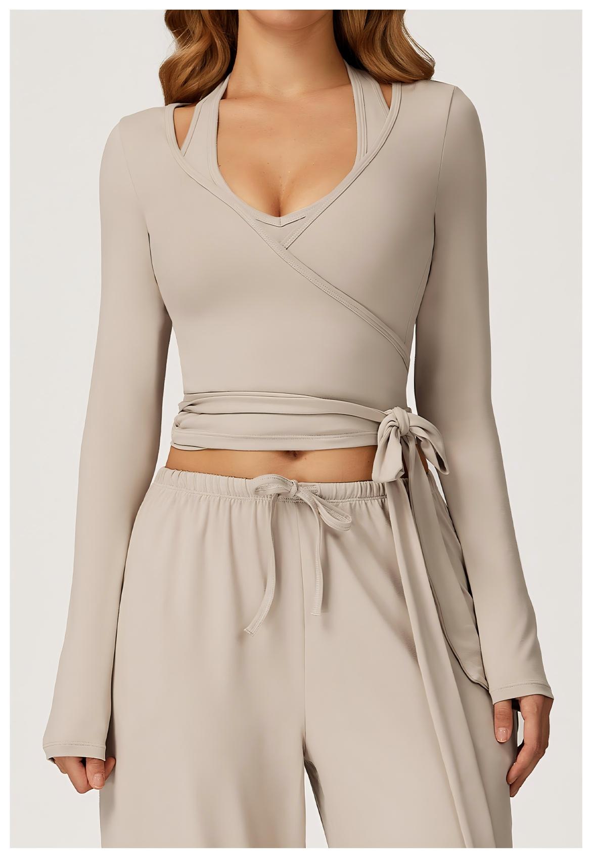 Brushed Yoga Long - Sleeve Wrap Jacket