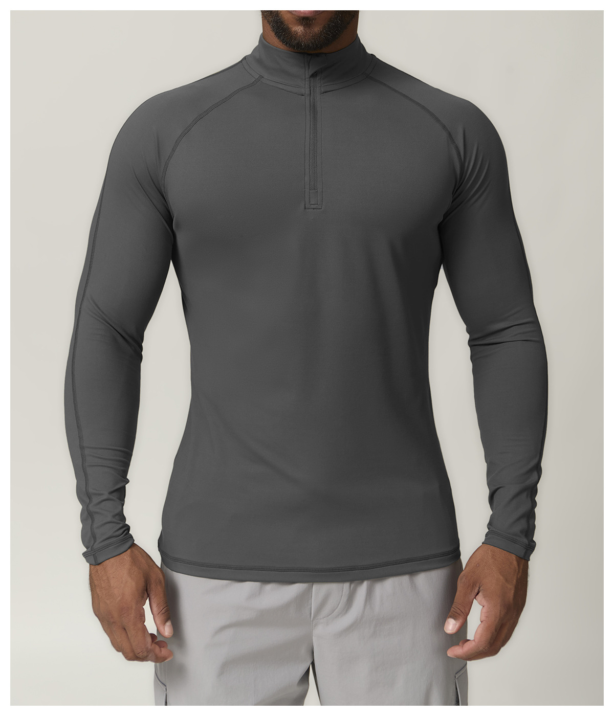 Men's Half - Zip Long - Sleeve Sports Top