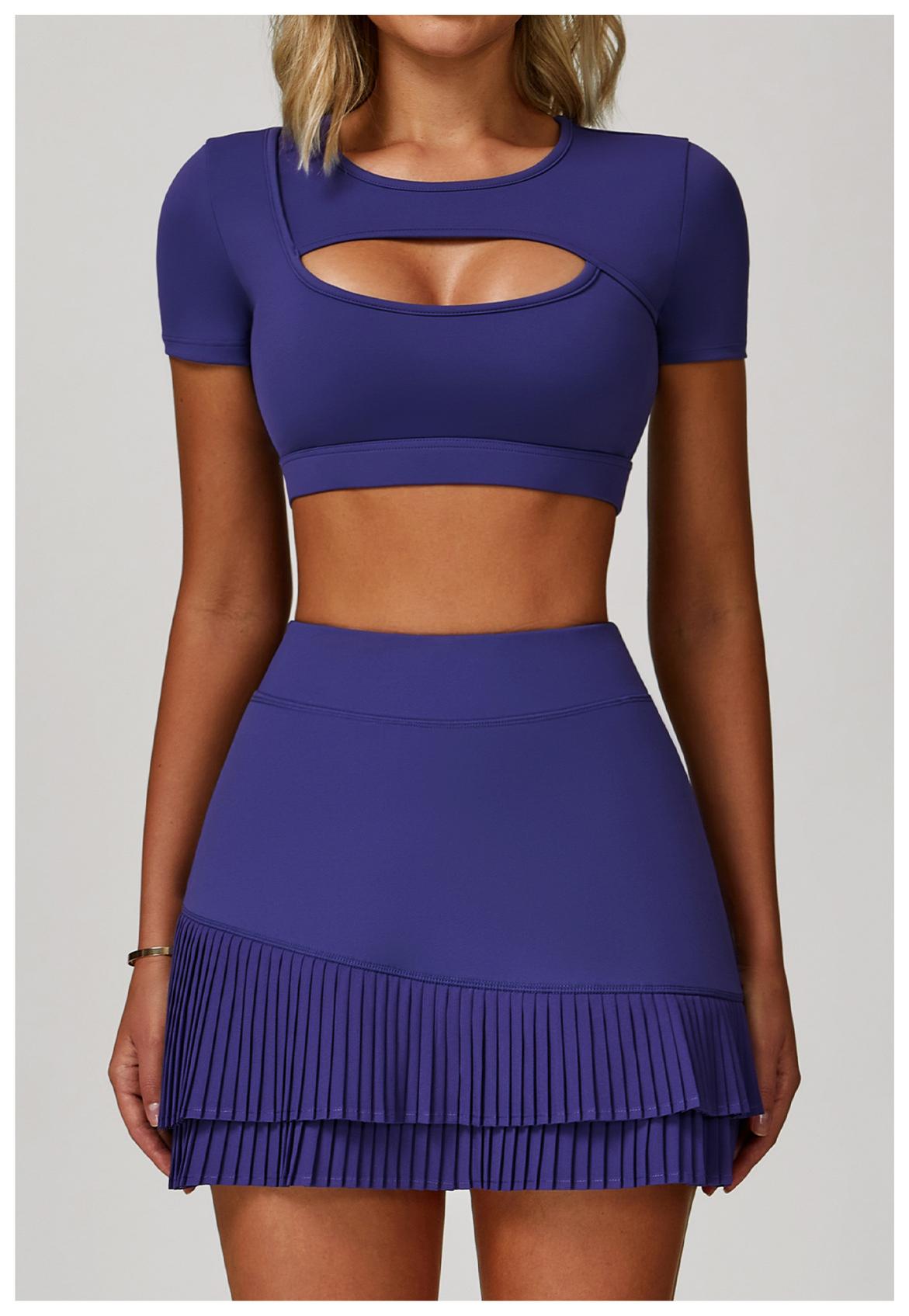 Summer Cutout Fitted Yoga Short - Sleeve Top