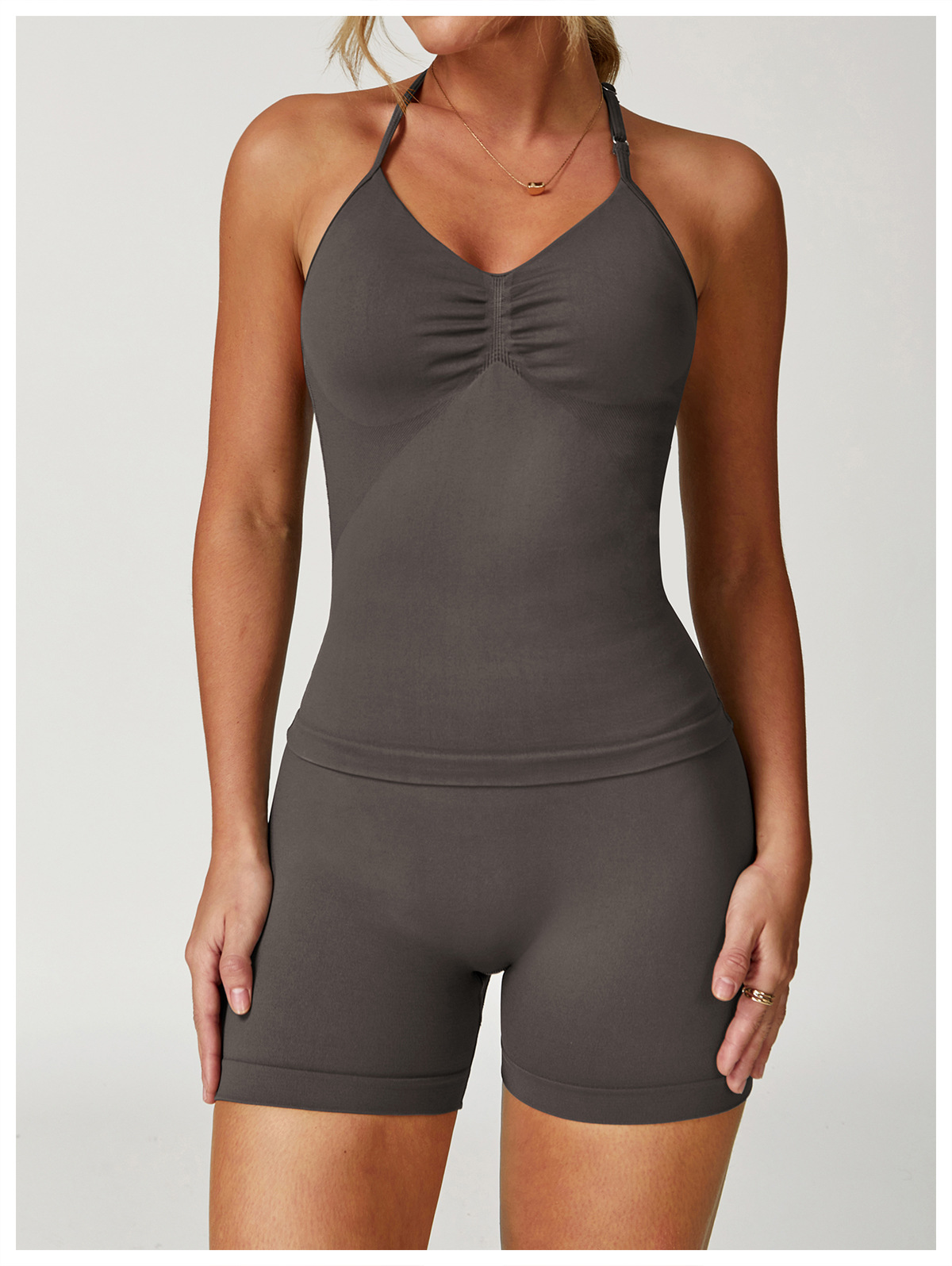 Seamless Gathered Yoga Sports Tank