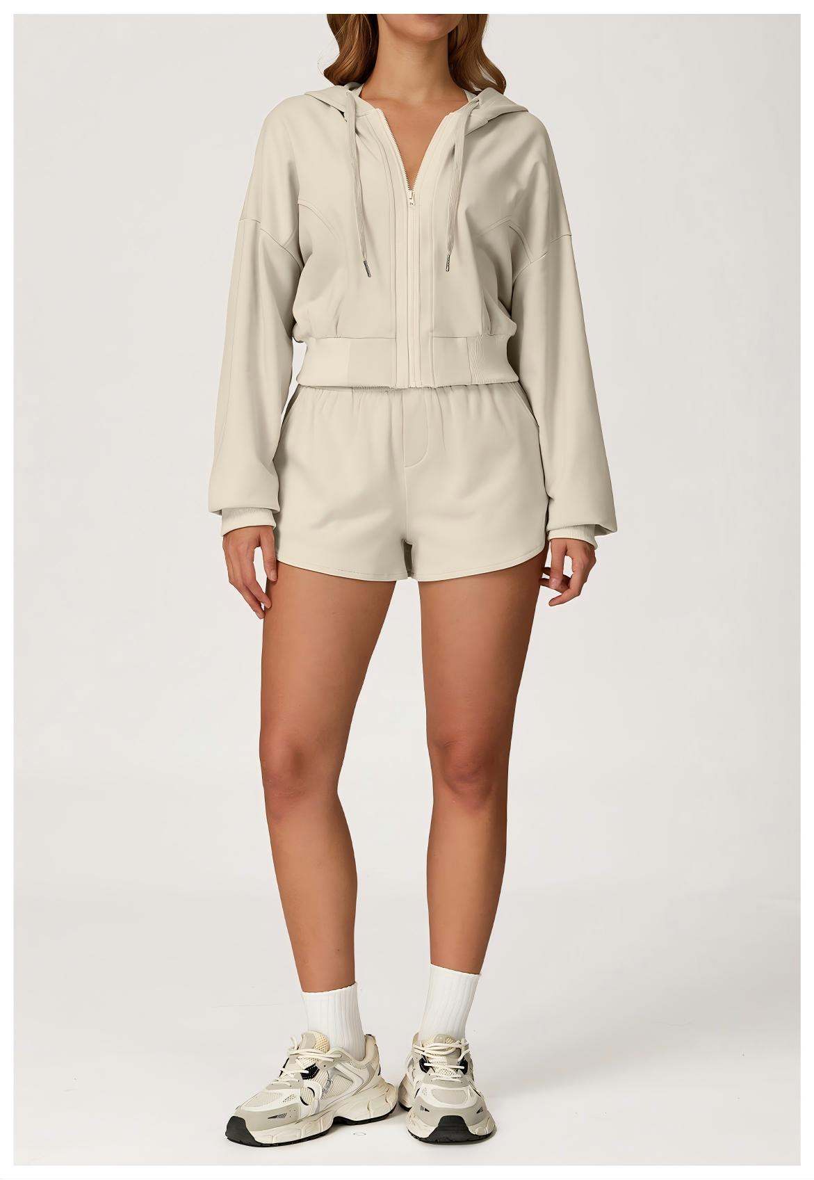 Casual Sporty Sweatshirt & Shorts Set