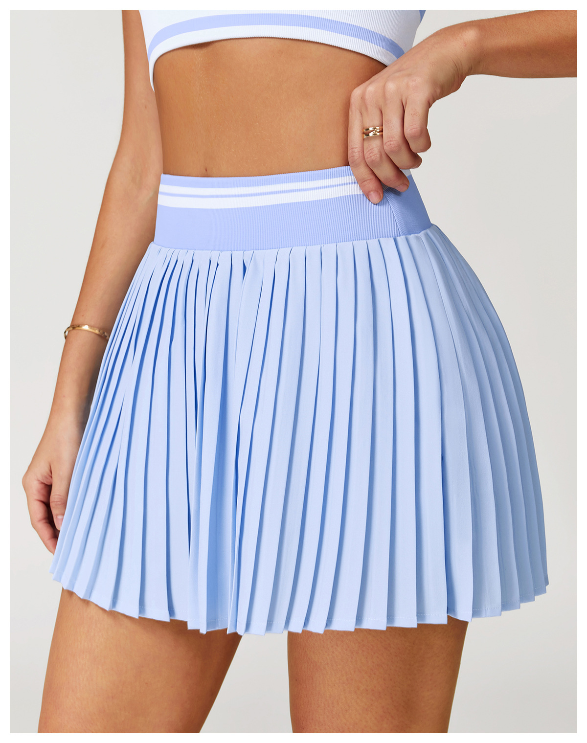 Color - Block Pleated Tennis Skirt