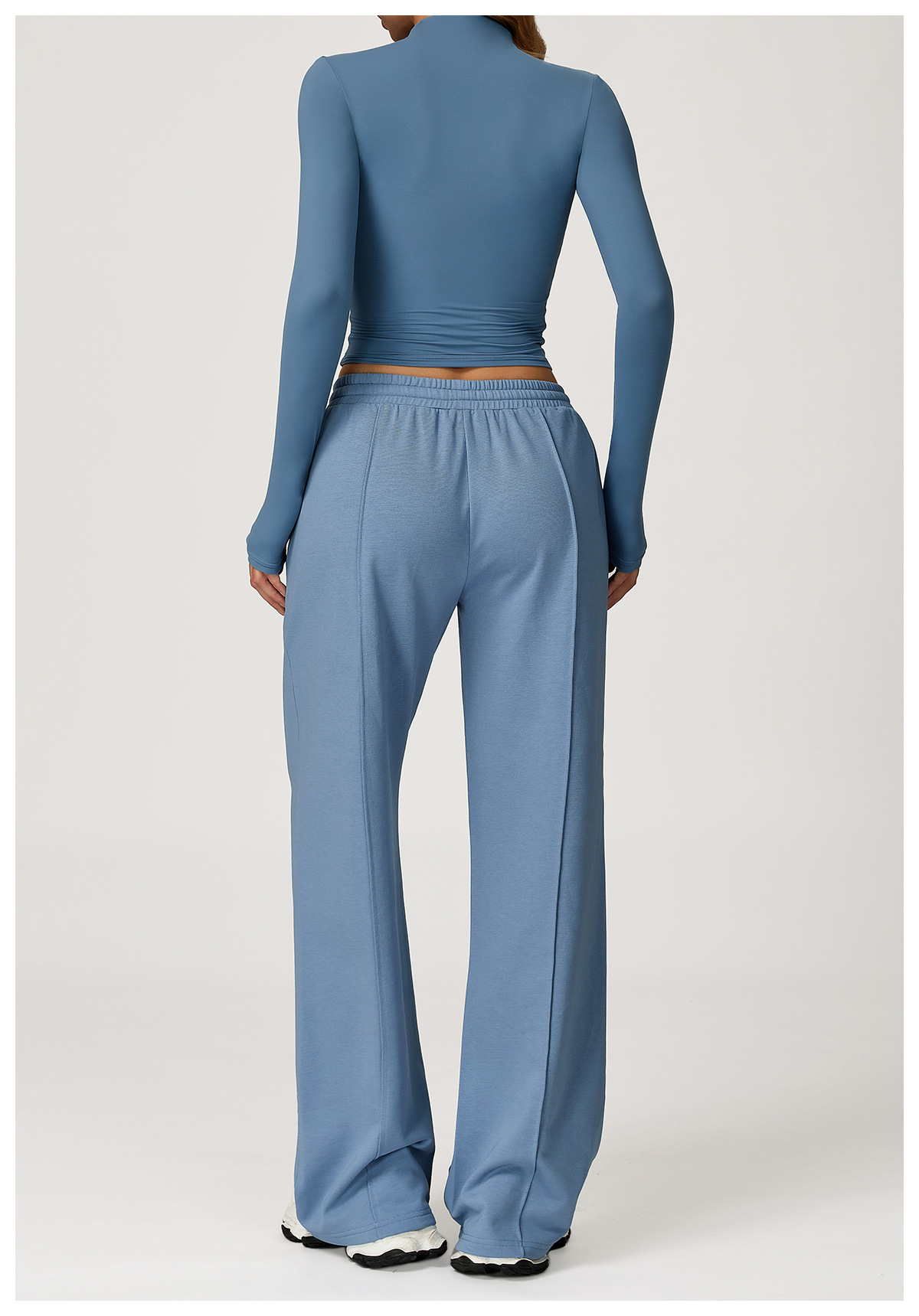 High - Neck Long - Sleeve Top & Sweatpants Set