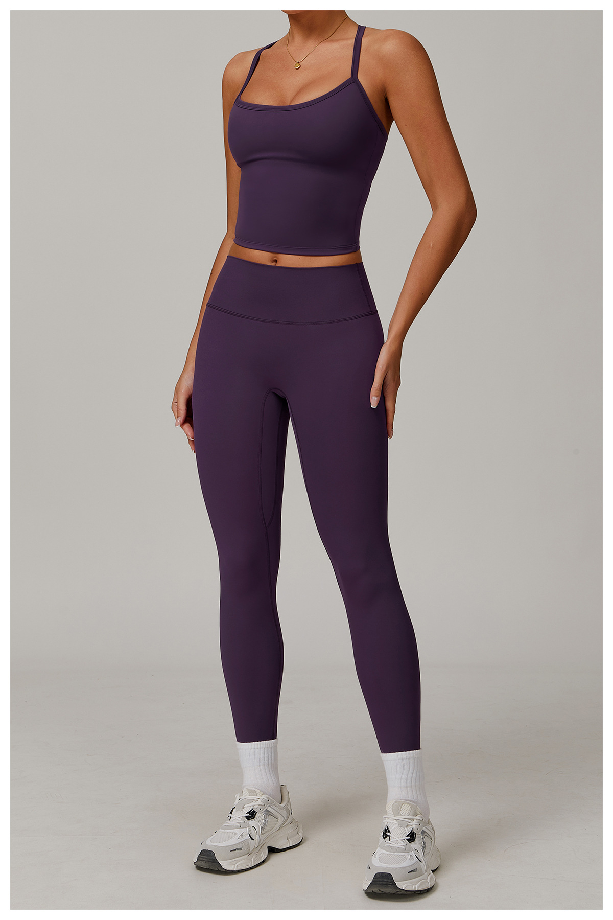Women's Sports Leggings & Short - Sleeve Top Set