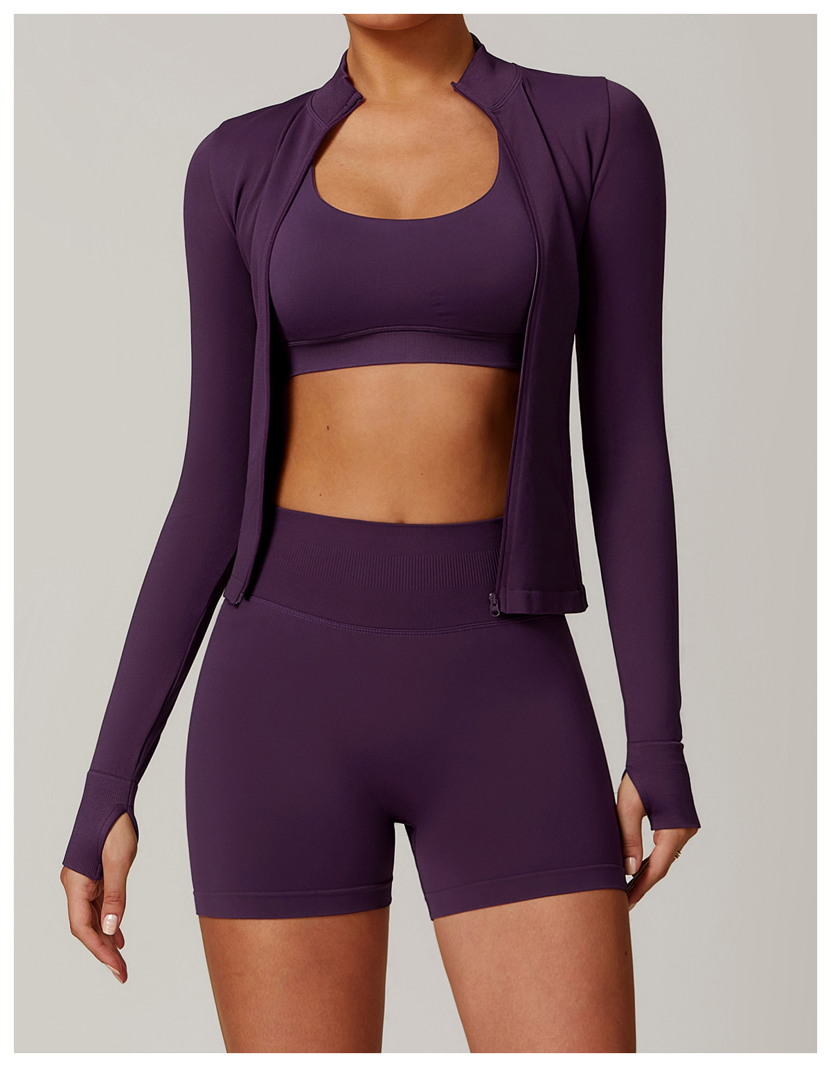 Seamless Stand - Collar Zip Yoga Jacket