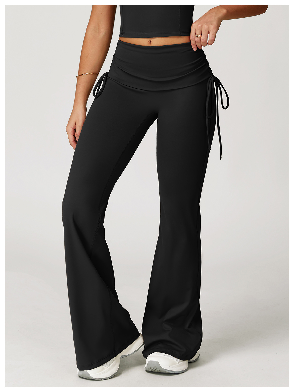 Fold - Over High - Waist Flare Yoga Pants