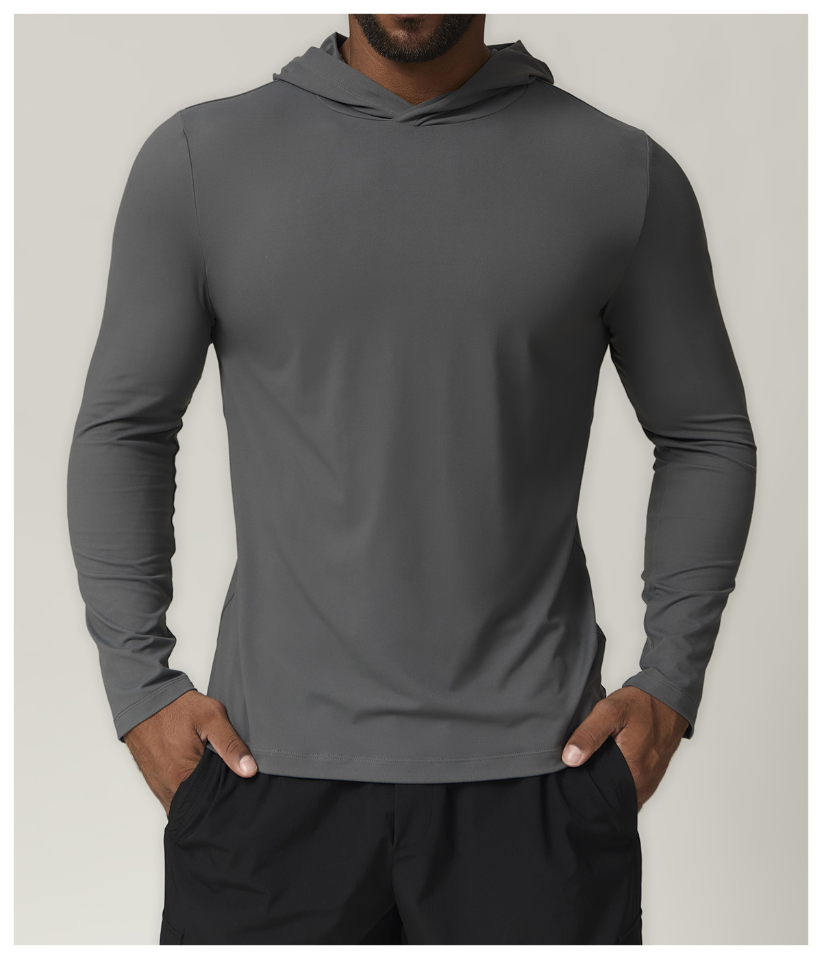 Men's Sports & Leisure Hooded Quick - Dry Long - Sleeve Tee