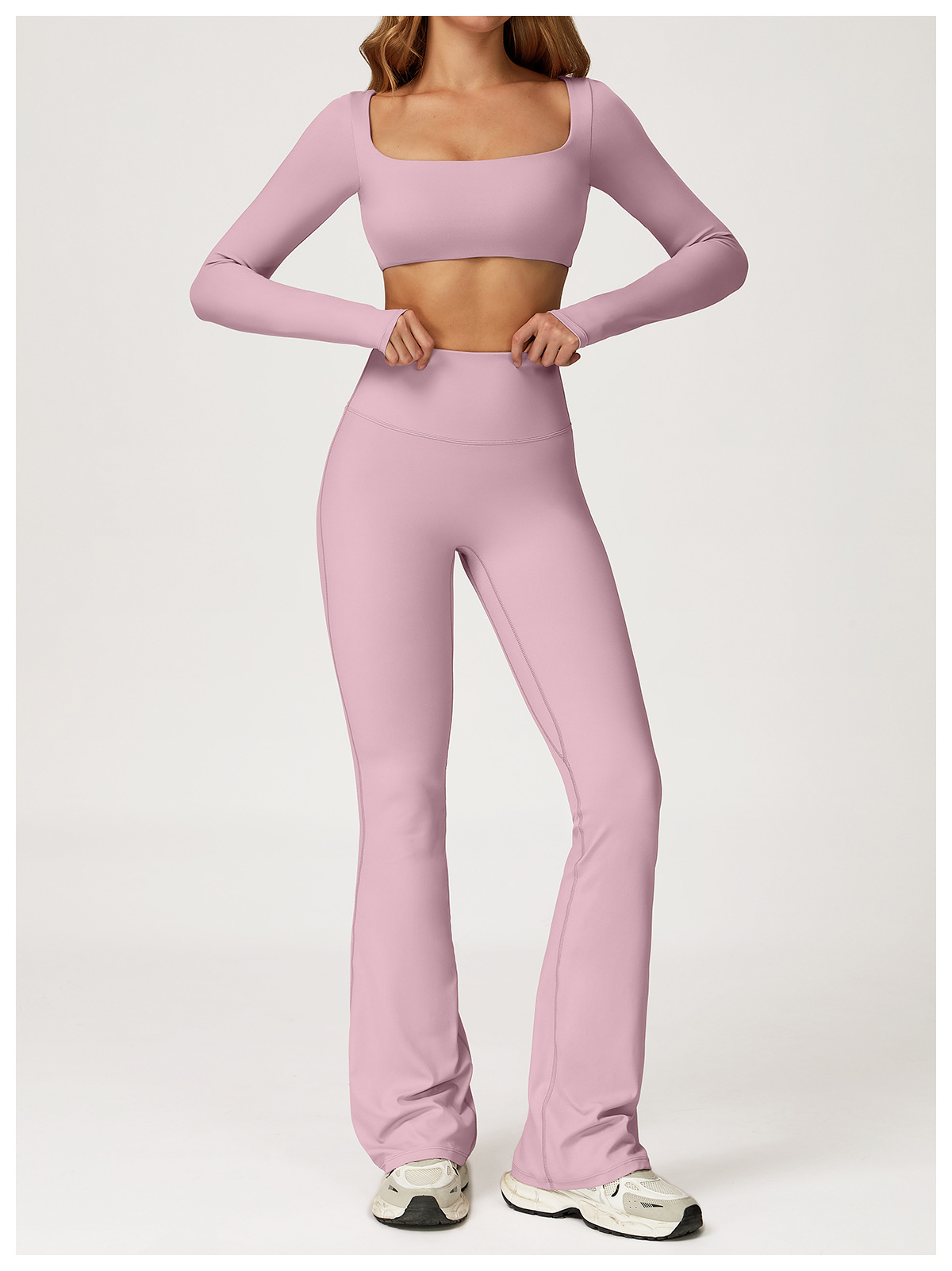 Long - Sleeve Top and Flare Pants Set