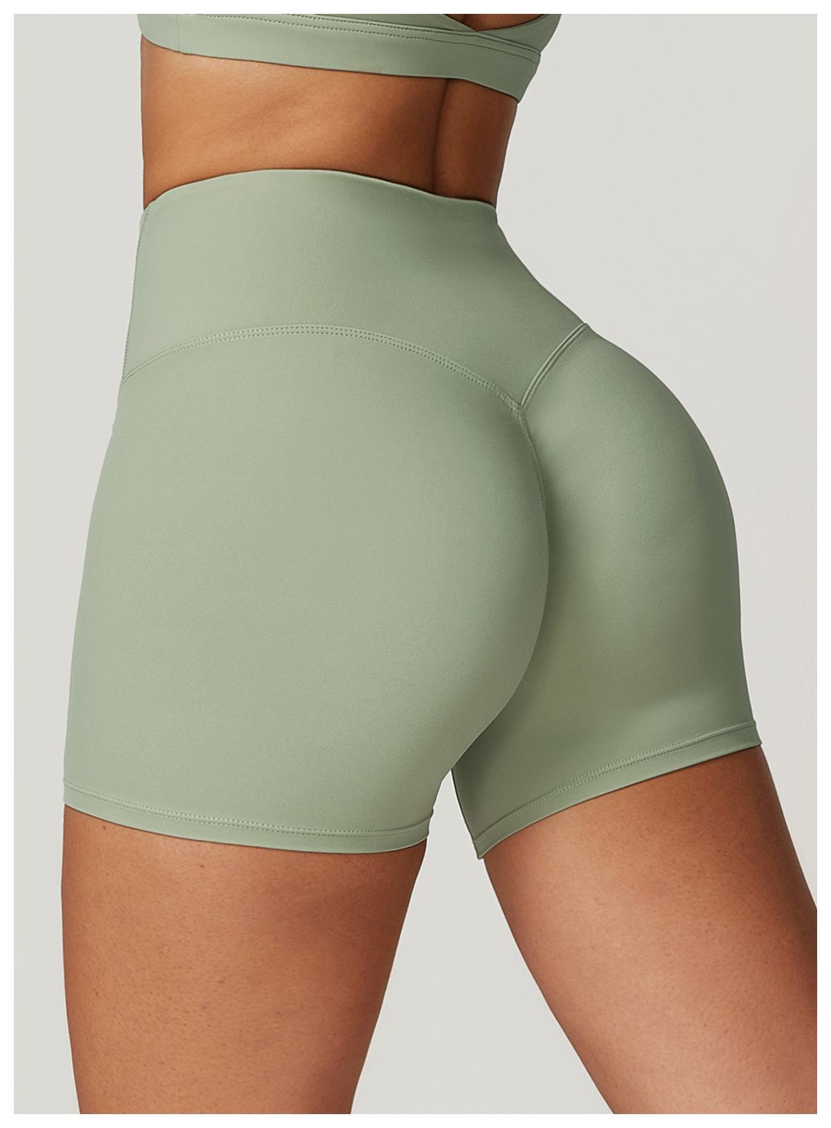 High-Waisted White Yoga Shorts