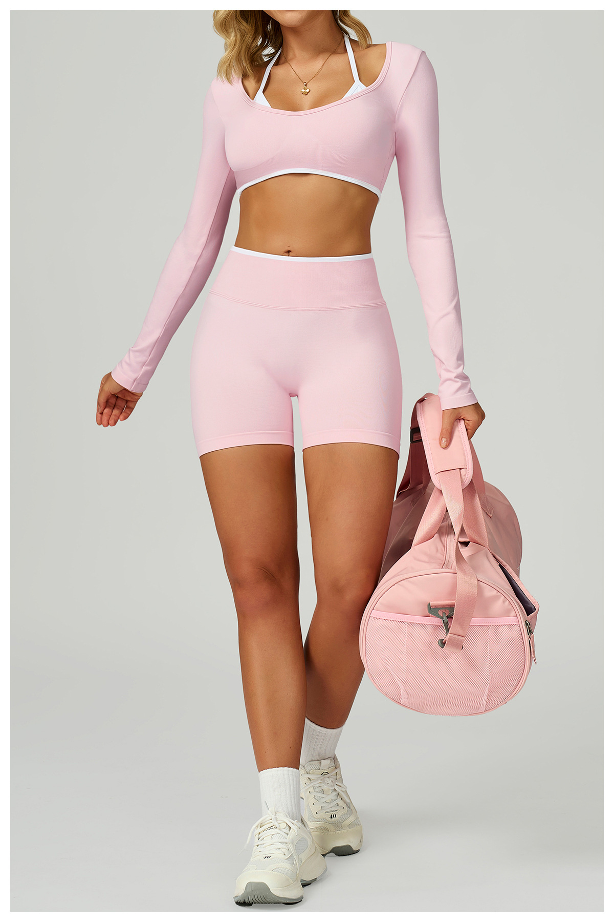 Seamless Contrast Yoga Set 