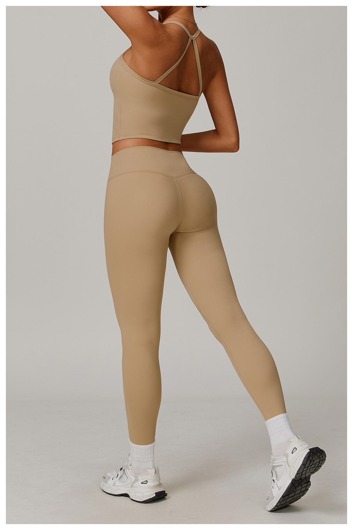 Women's Sports Leggings & Short - Sleeve Top Set