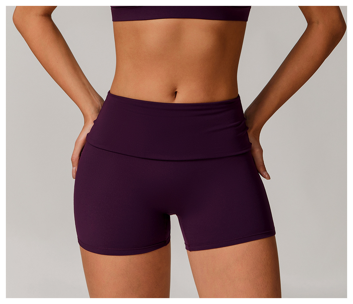 Eco - Friendly Fold - Over Waist Yoga Shorts