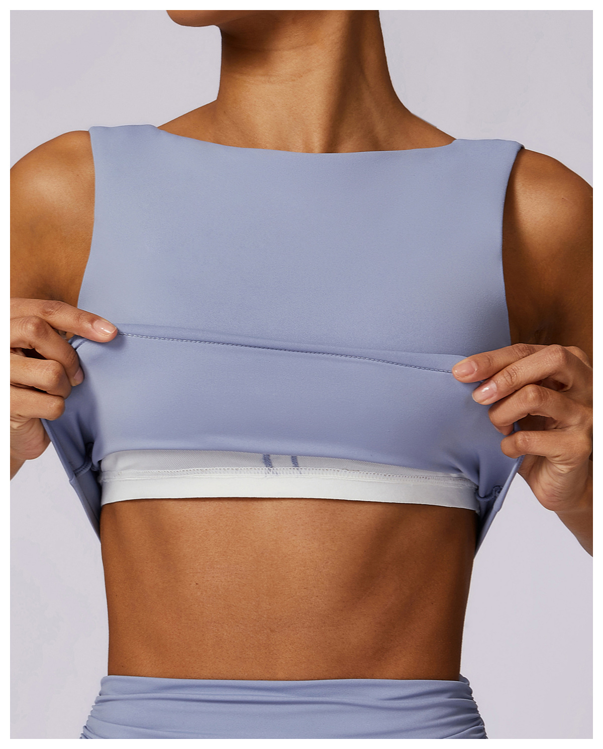 High - Impact Sports Bra with Stylish Neckline & Back Design