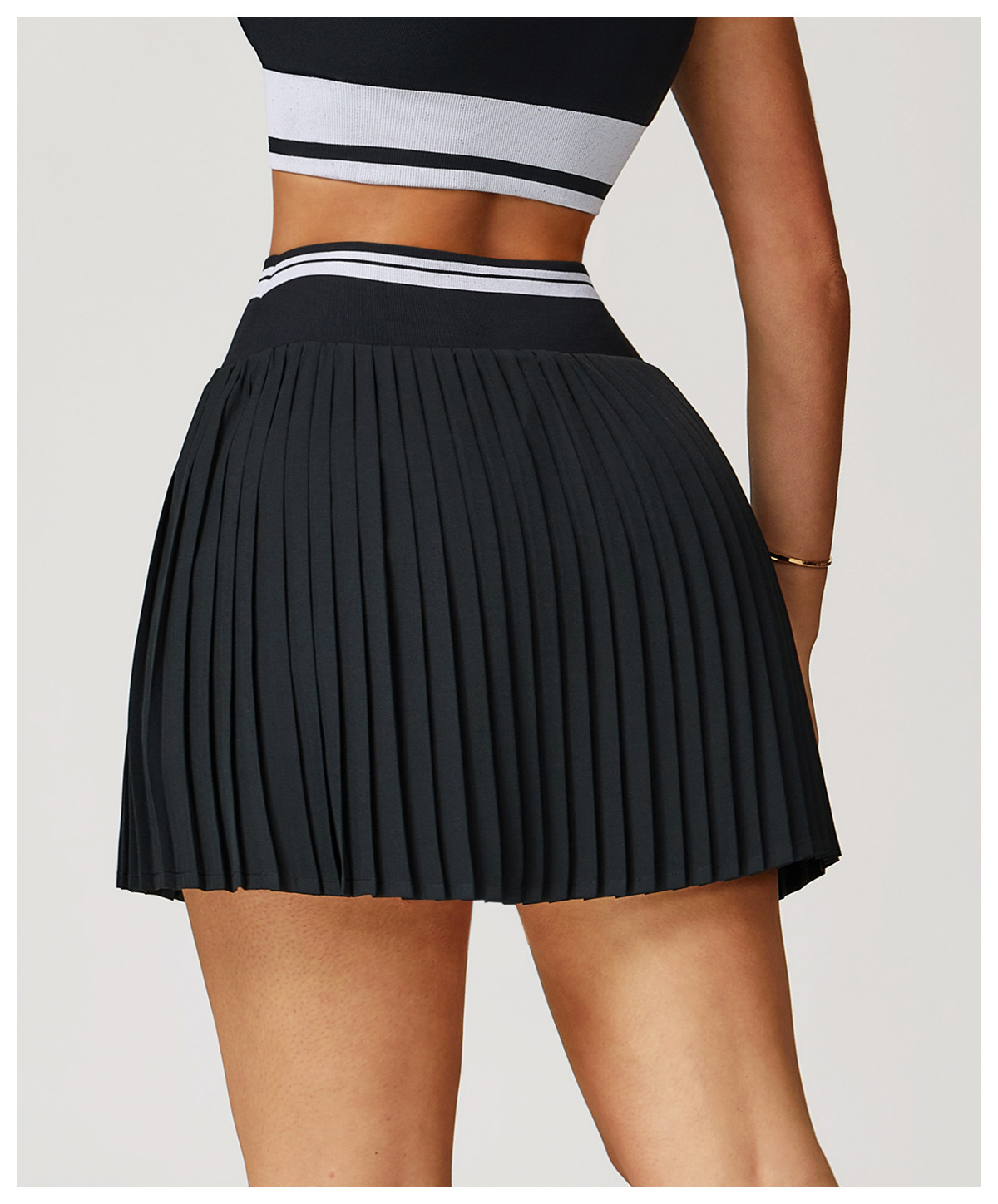 Color - Block Pleated Tennis Skirt