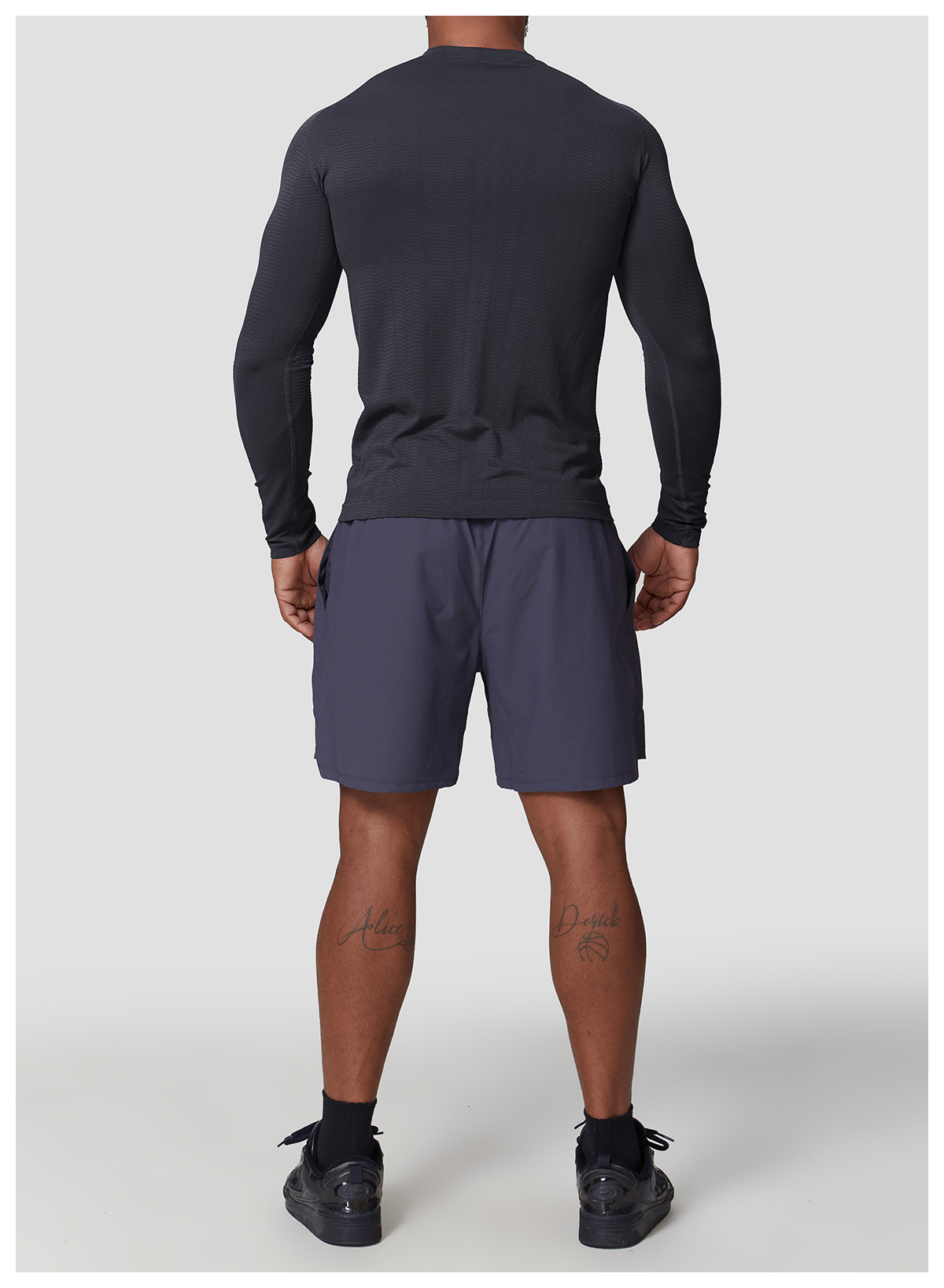 Men's Seamless Jacquard Slim - Fit Sports & Leisure Long - Sleeve Top
