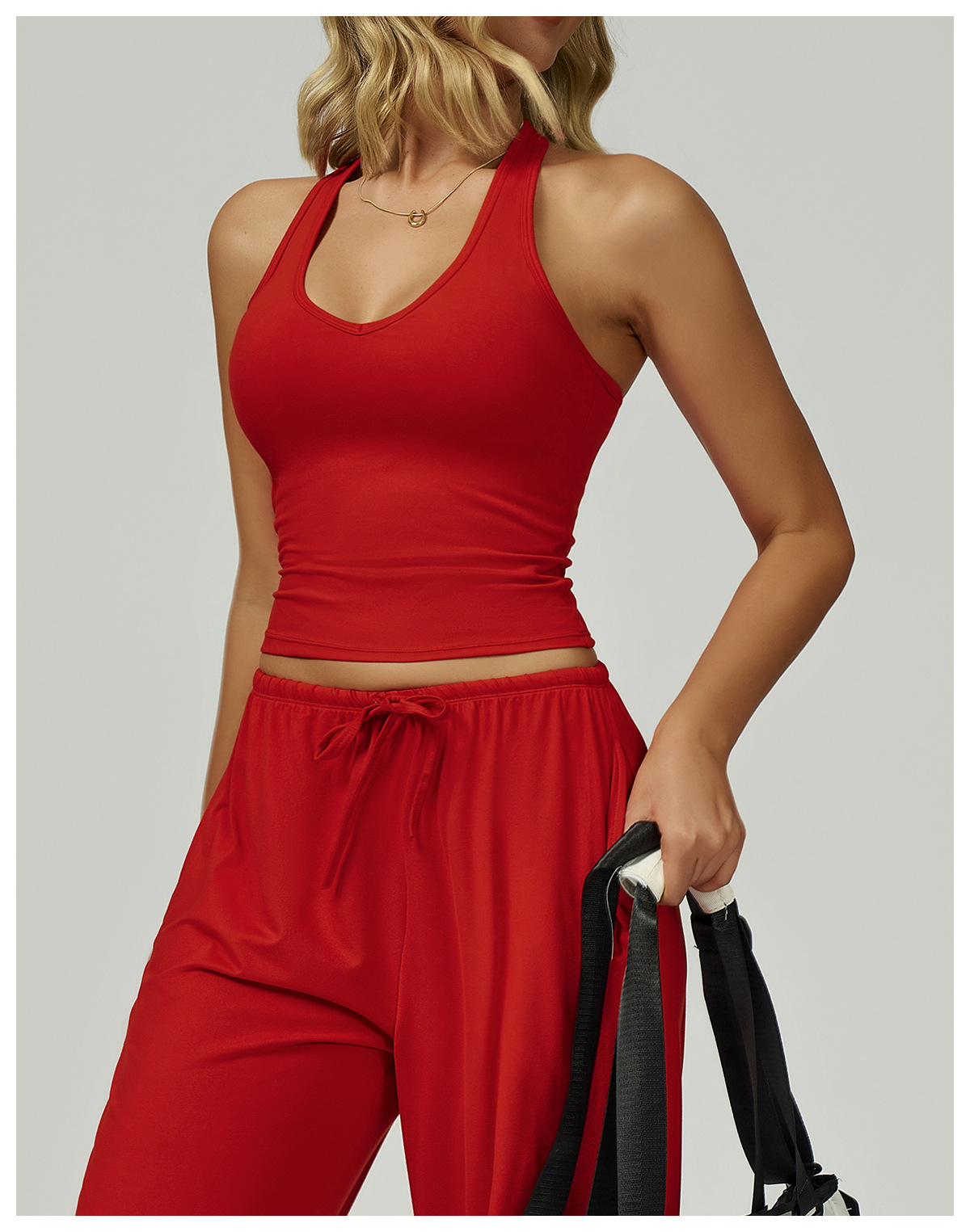 V - Neck Open - Back Yoga Sports Vest