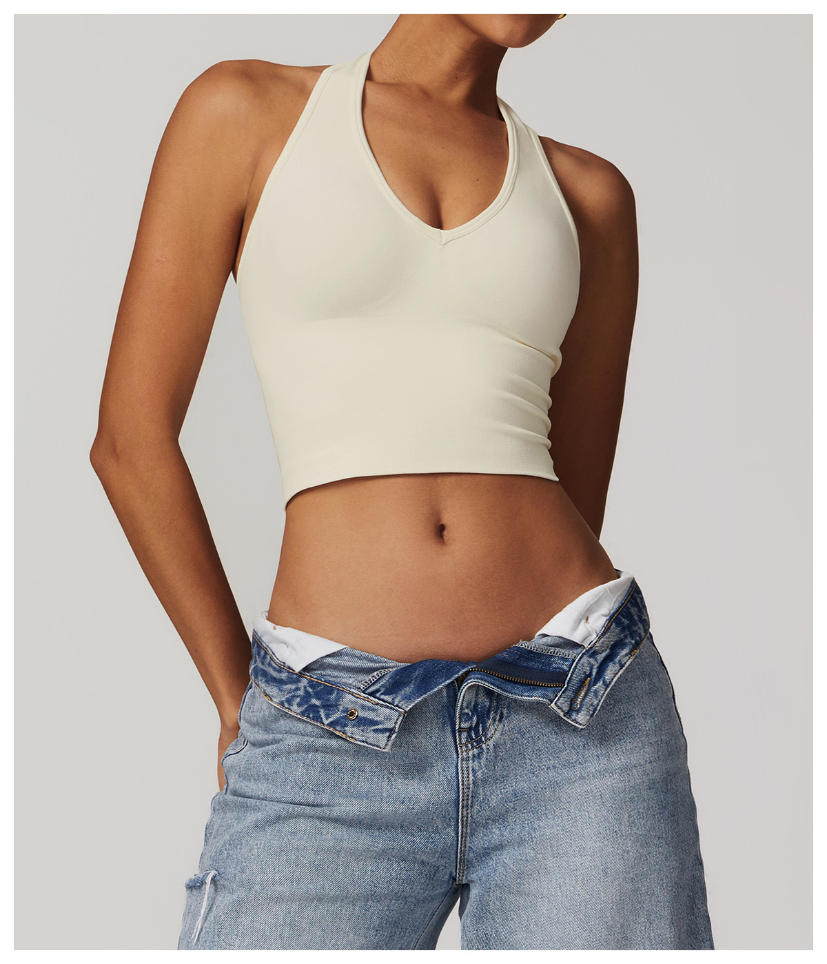 Women's Halter Neck Racerback Yoga Sports Top