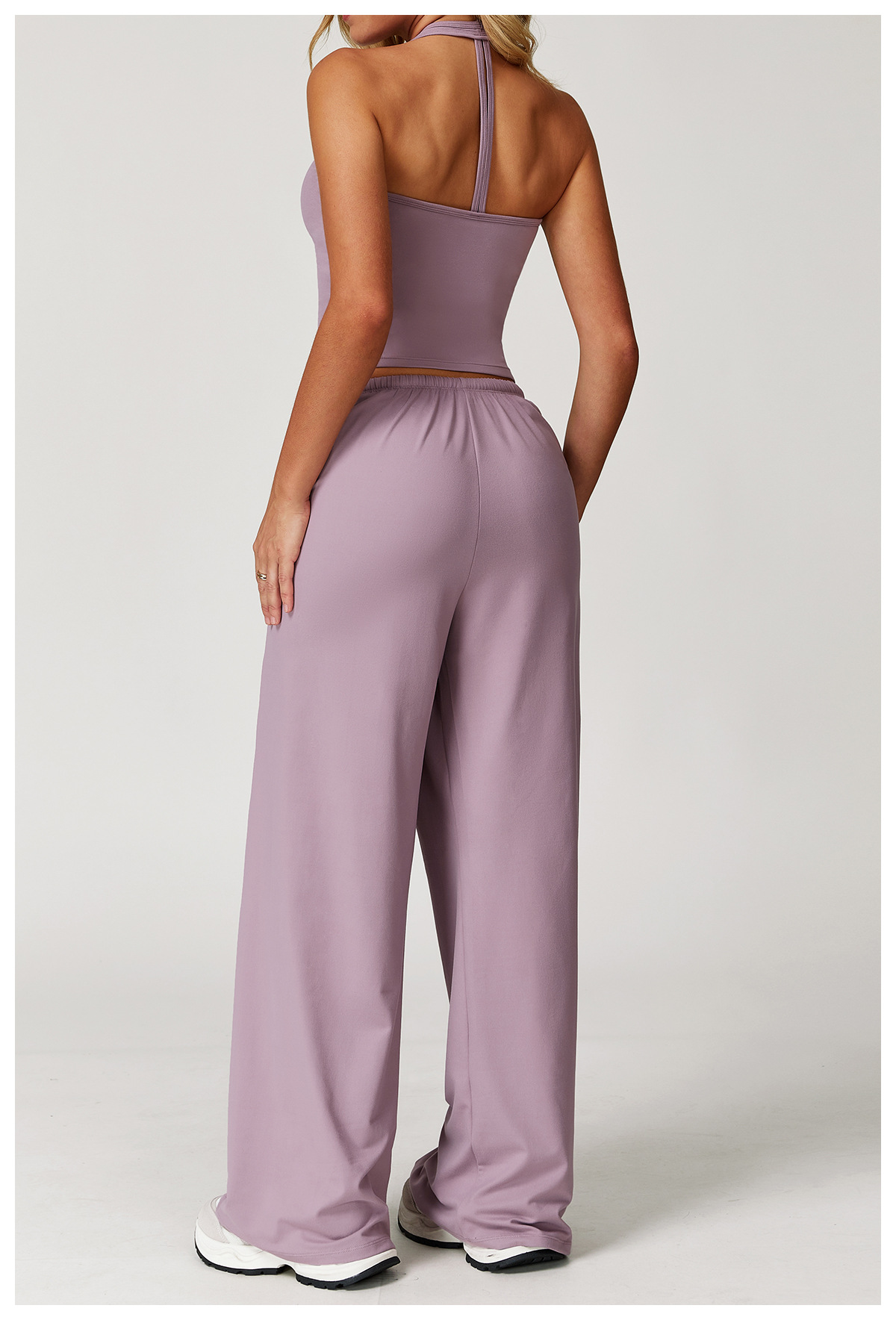 Racerback Tank Top & Wide - Leg Pants Set