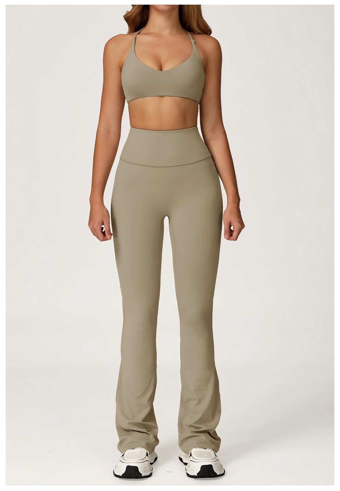 Sports Bra and Flare Pants Set