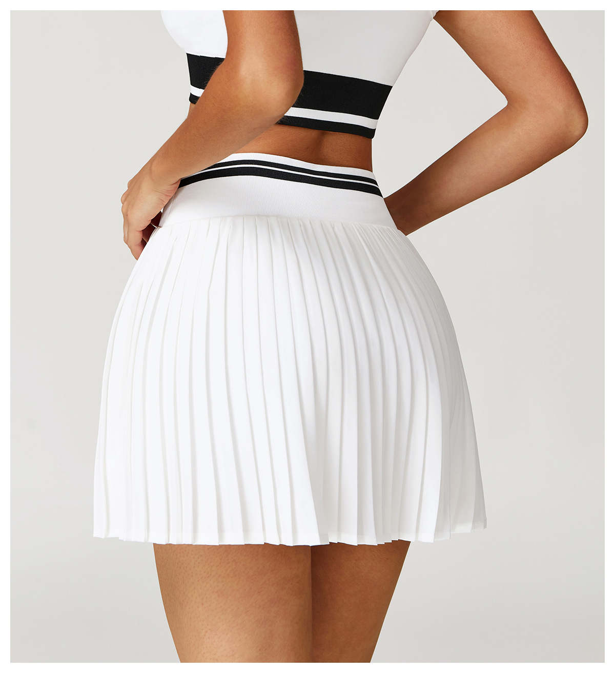 Color - Block Pleated Tennis Skirt