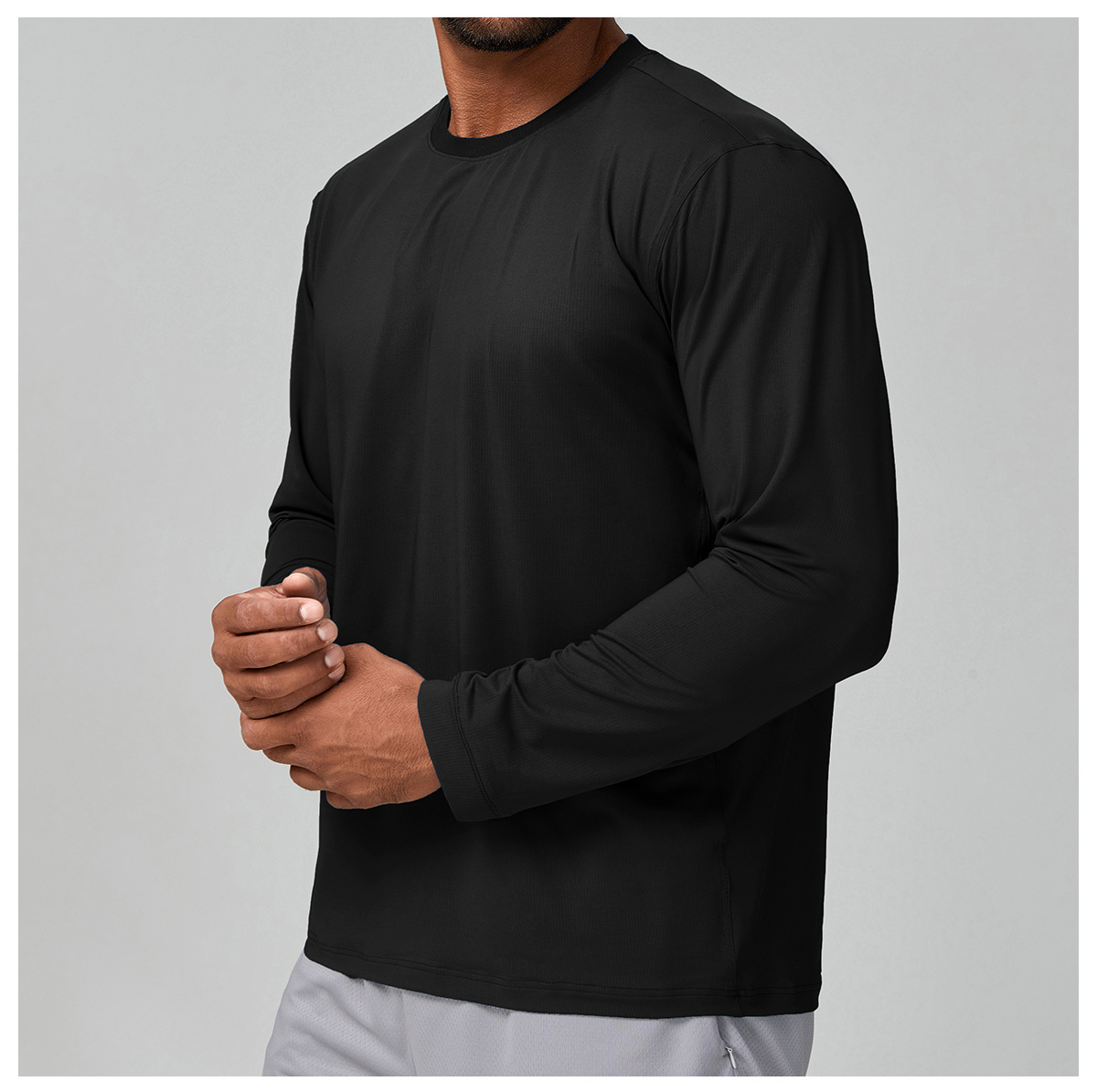 Men's Sports Quick - Dry Breathable Crew - Neck Long - Sleeve Tee