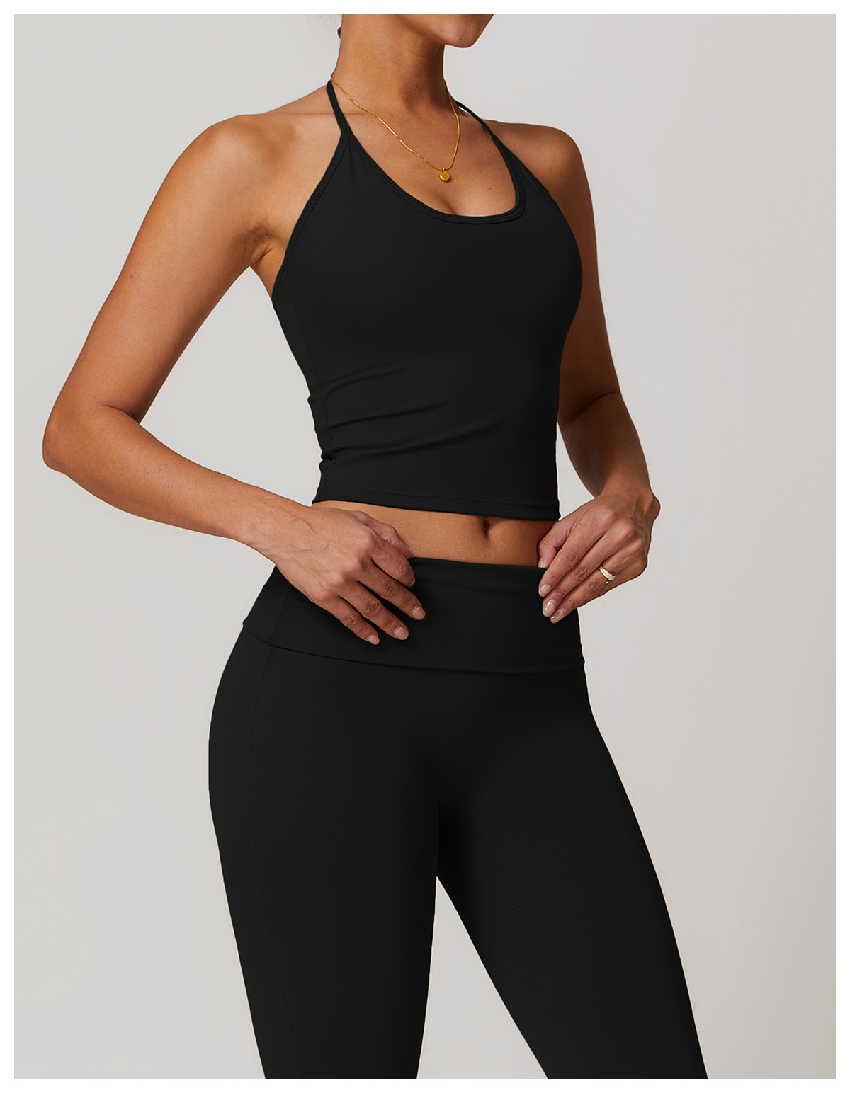 Women's Tie - Neck Halter Racerback Yoga Tank Top