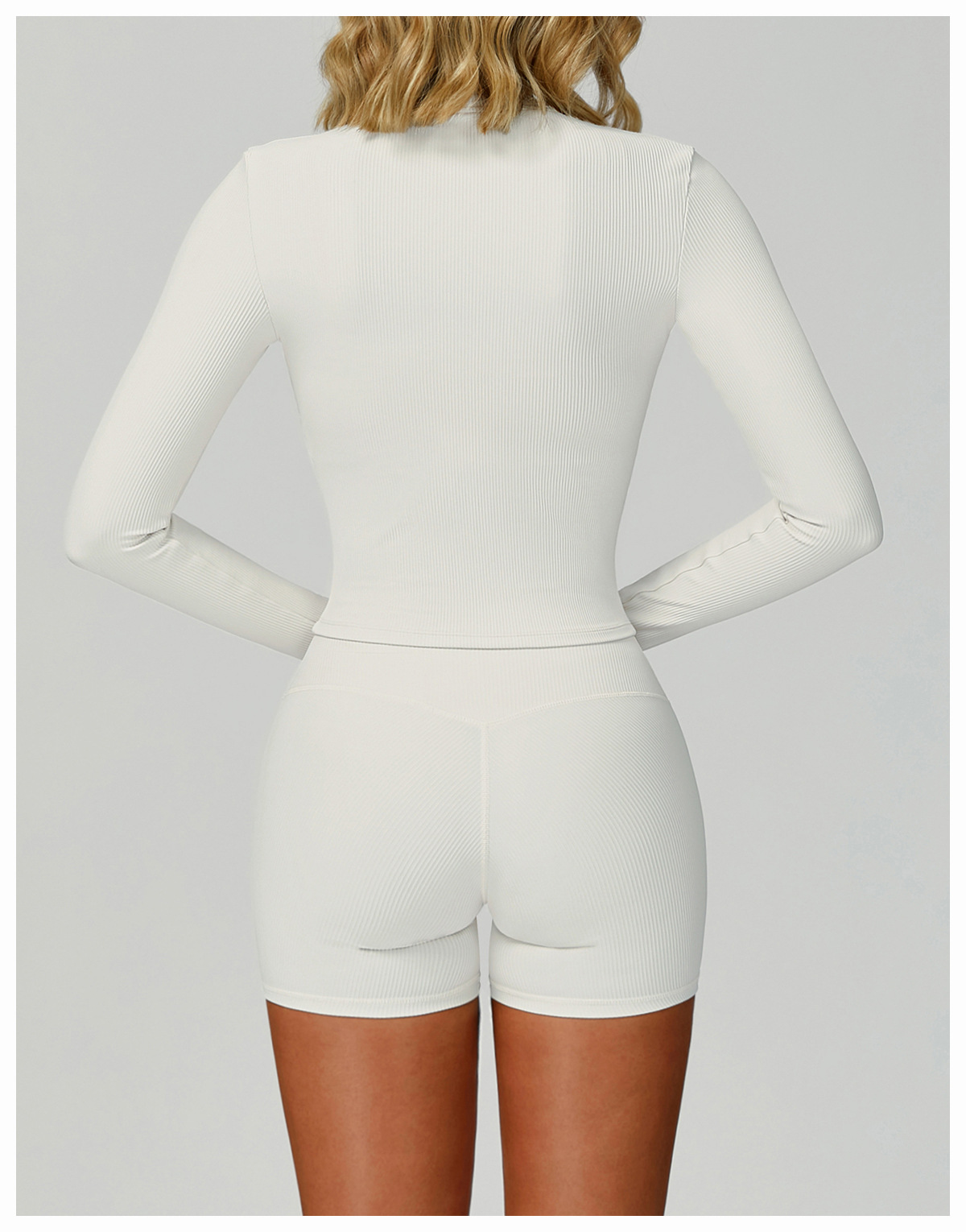 Ribbed Stand - Collar Yoga Jacket