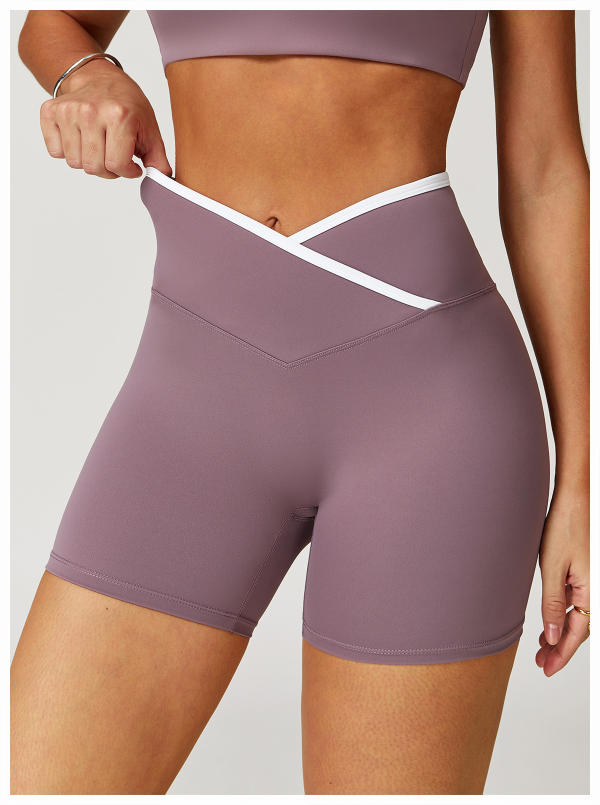 Cross - Waist Yoga Shorts