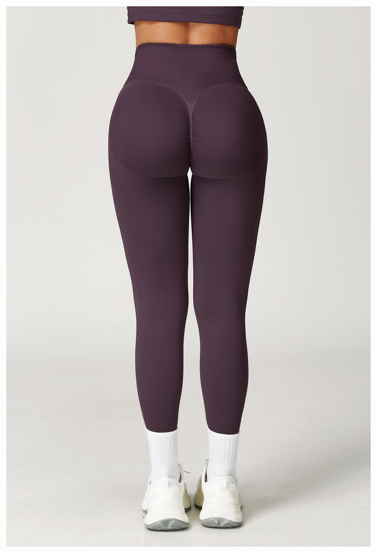 Peach - Hip Seamless Cross - Waist Yoga Leggings