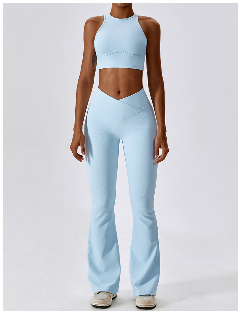 Cross - Waist Flared Yoga Pants