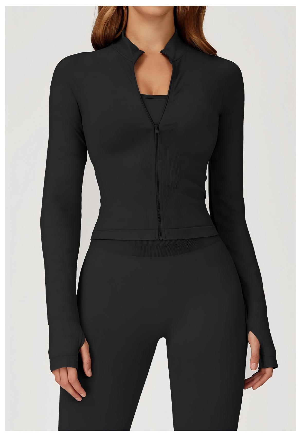 Stand - Collar Zipper Yoga Jacket