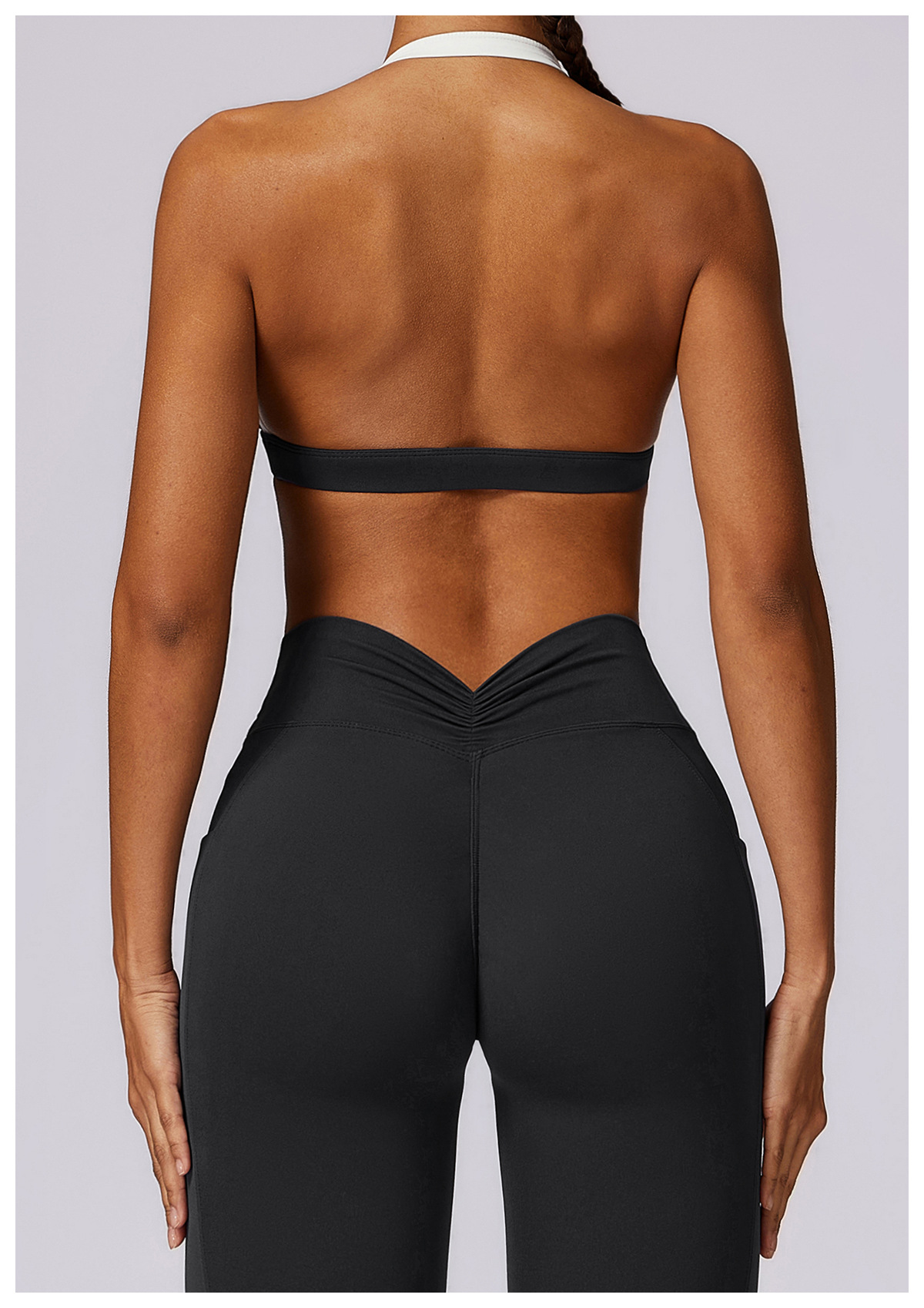 Color - Block Halter Sports Bra