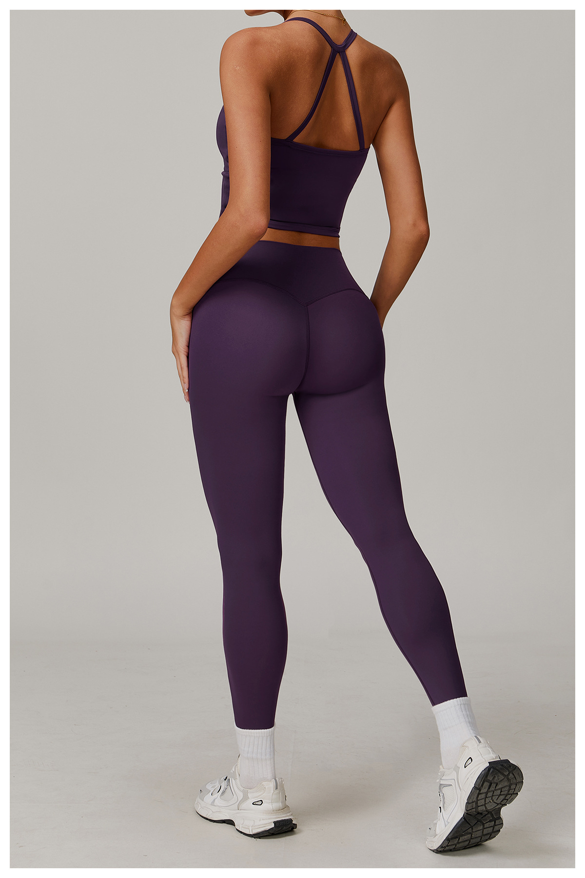 Women's Sports Leggings & Short - Sleeve Top Set