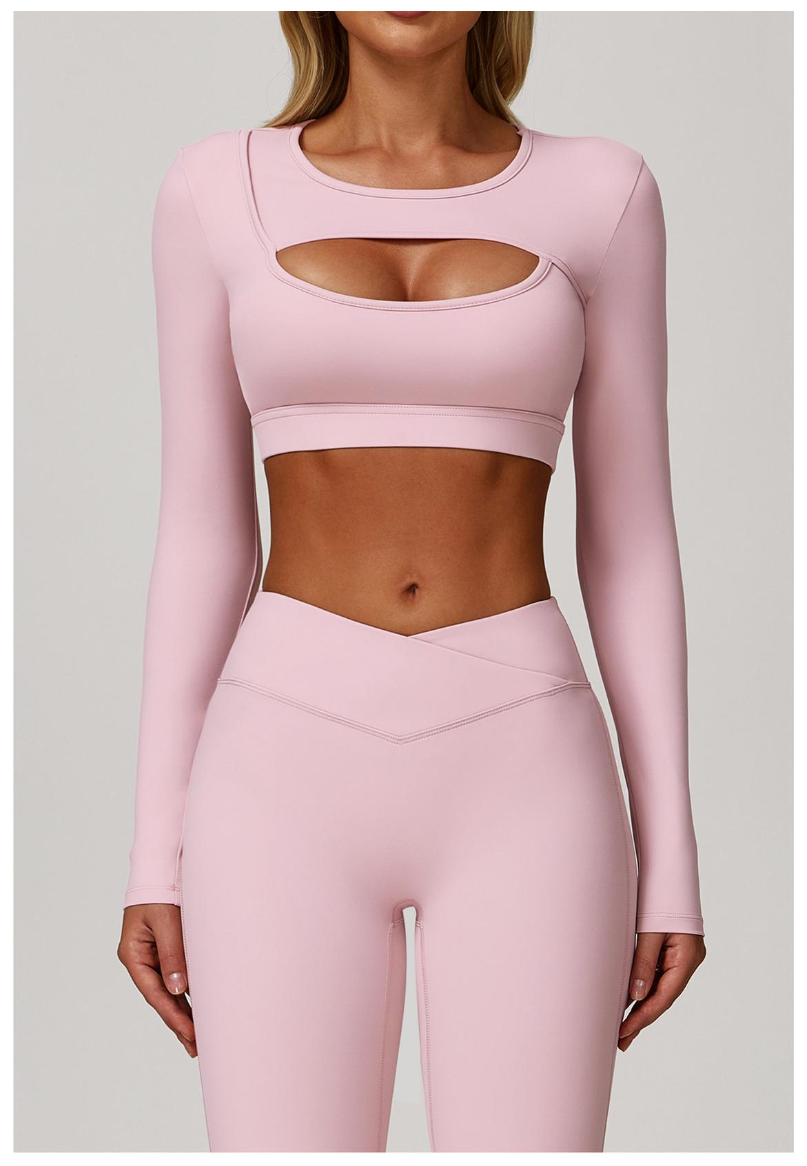 Bare - Feel Cutout Yoga Long - Sleeve Top