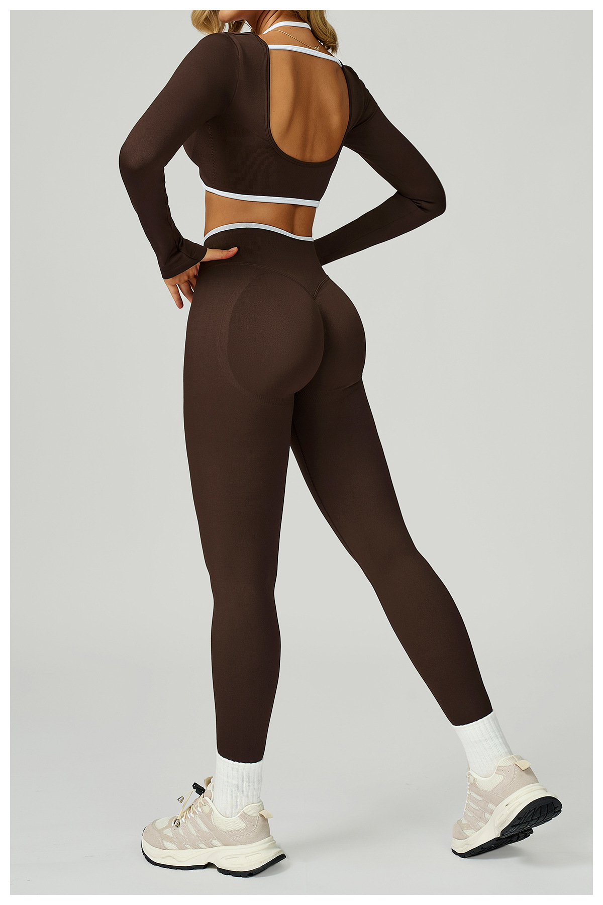 Seamless Contrast Yoga Set 