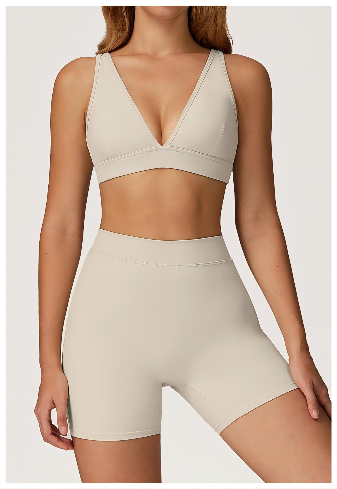 Brushed Yoga Sports Bra with Open Back