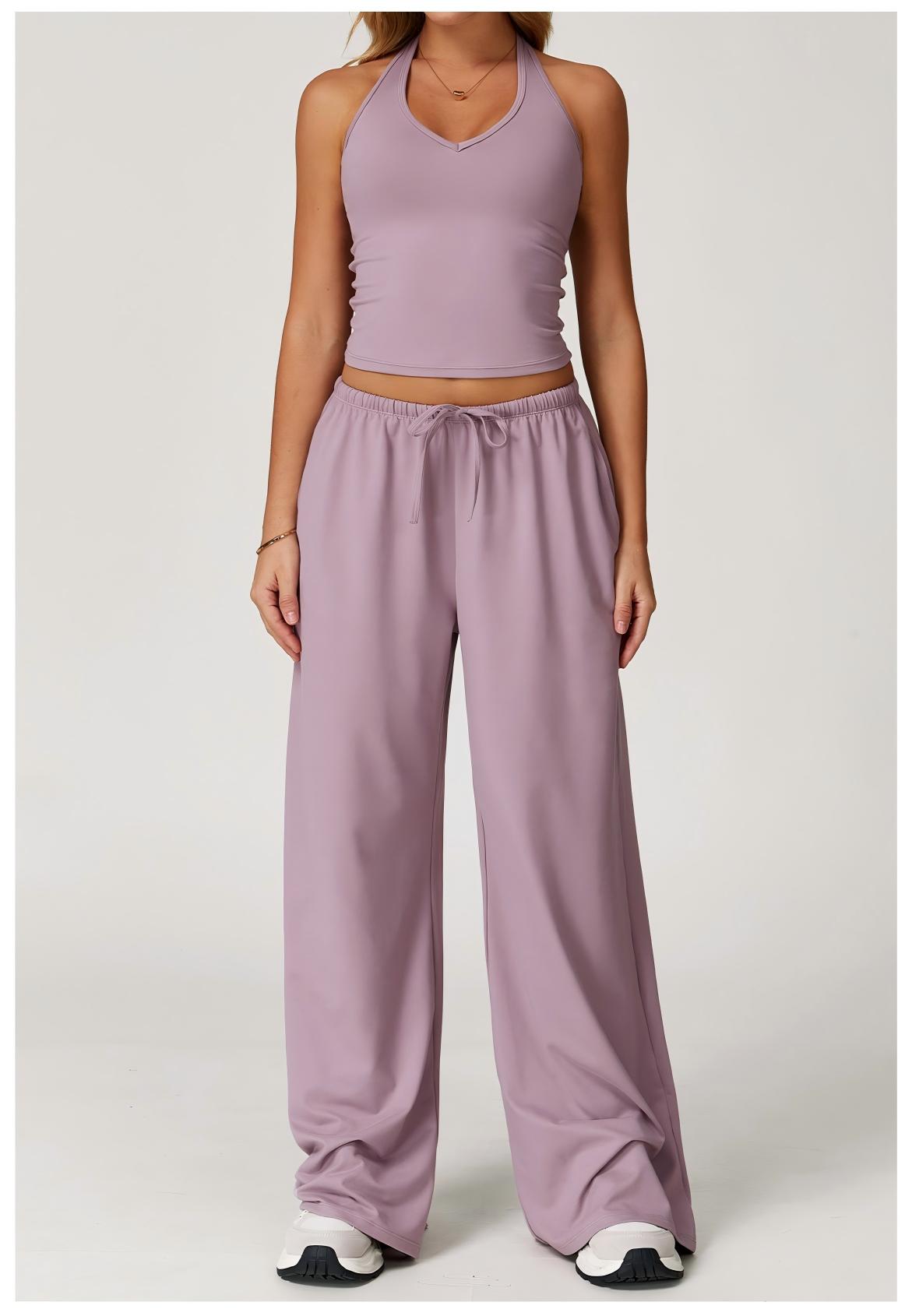 Racerback Tank Top & Wide - Leg Pants Set