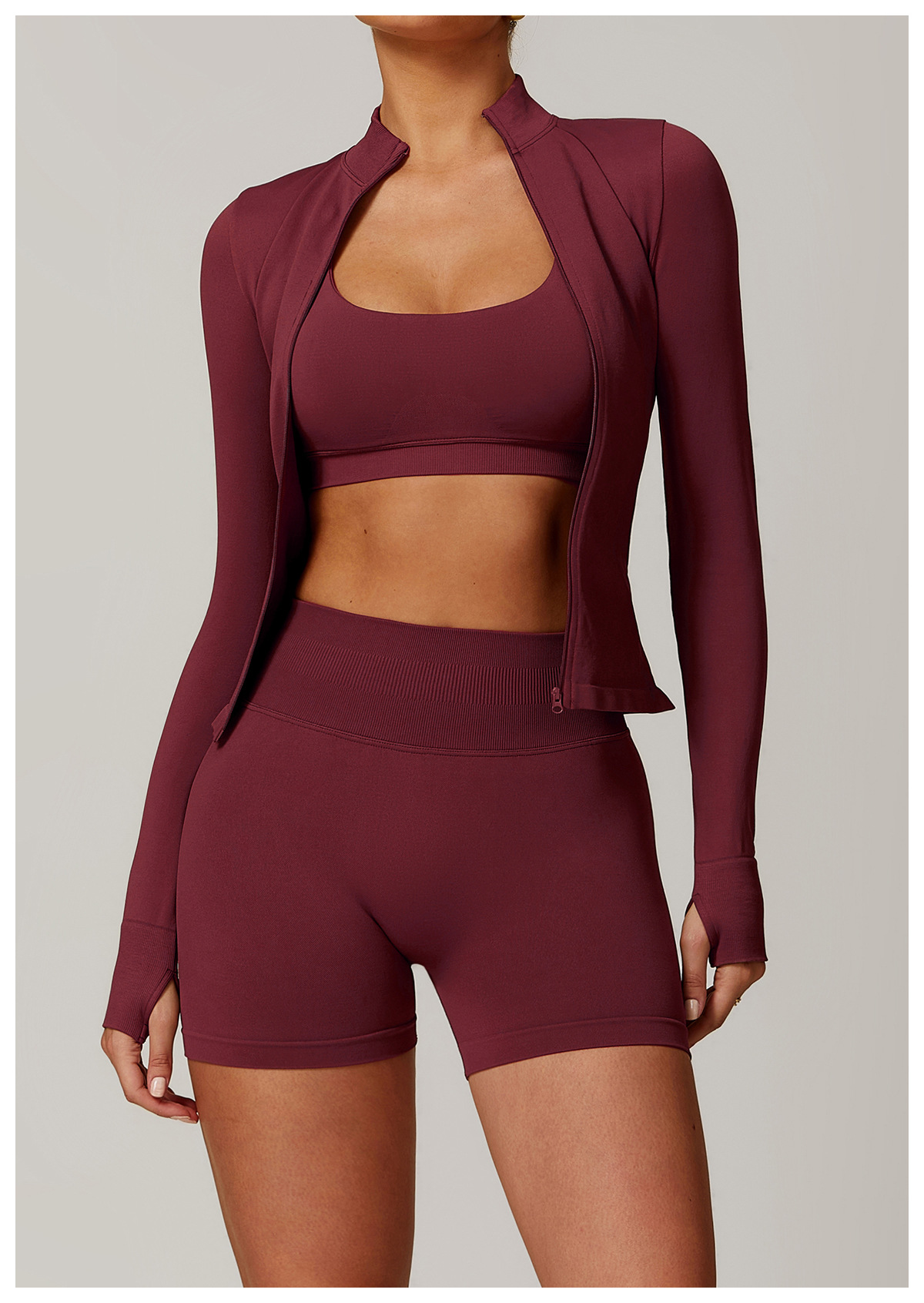 Seamless Stand - Collar Zip Yoga Jacket