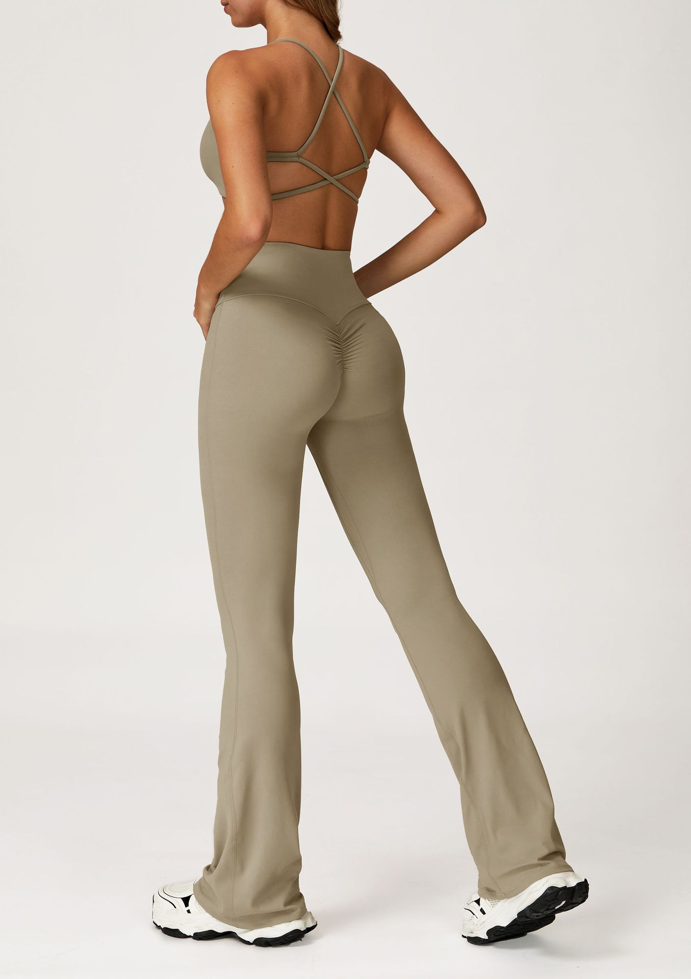 Sports Bra and Flare Pants Set