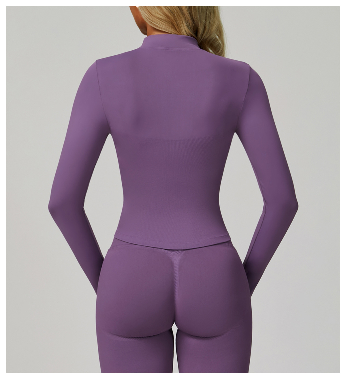 Stand - Collar Zip - Up Yoga Jacket