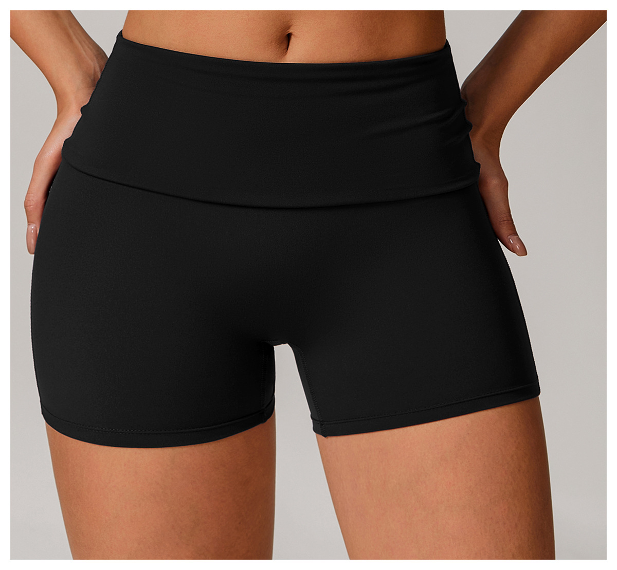 Eco - Friendly Fold - Over Waist Yoga Shorts
