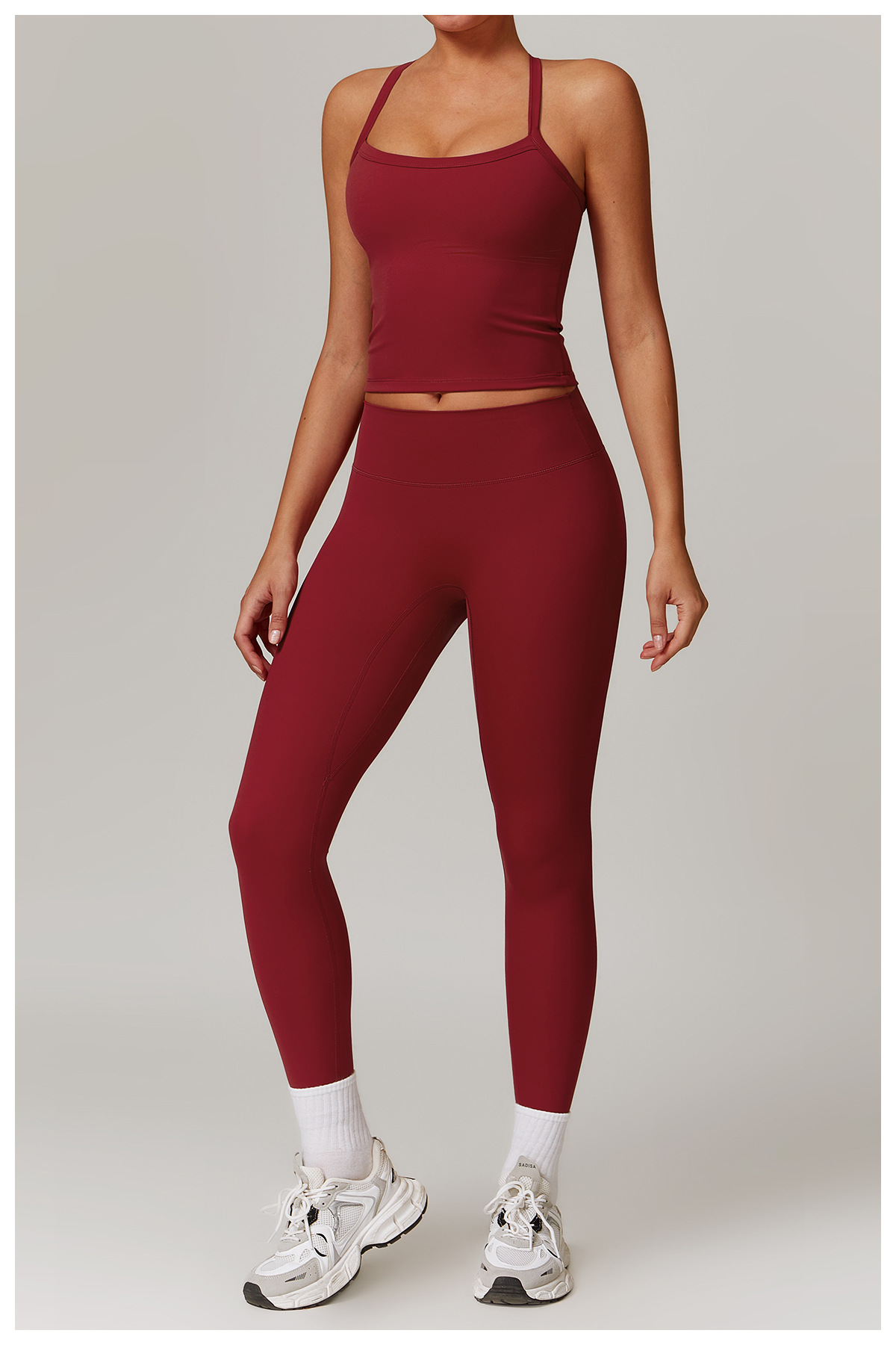 Criss - Cross Back Yoga Tank Top and Leggings Set