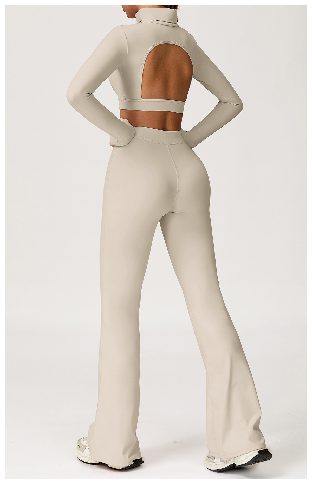 Turtleneck Long - Sleeve Top and Flare Pants Set