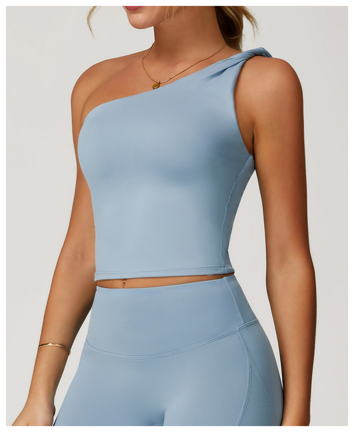 Brushed One - Shoulder Yoga Tank Top