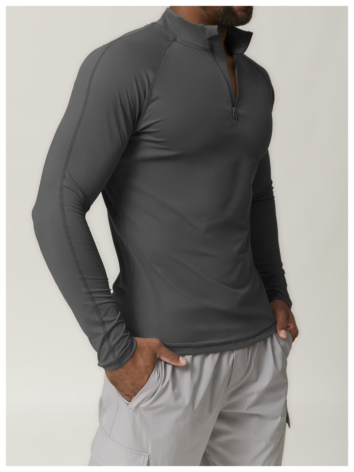 Men's Half - Zip Long - Sleeve Sports Top