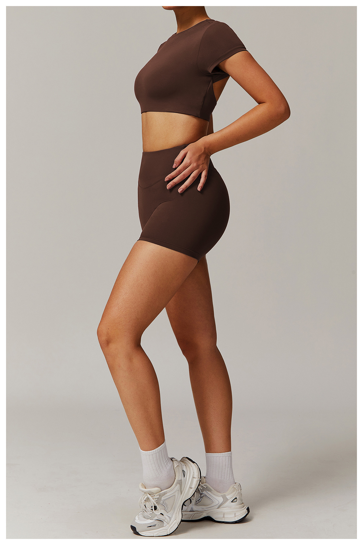 Women's Short - Sleeve Crop Top & Shorts Set