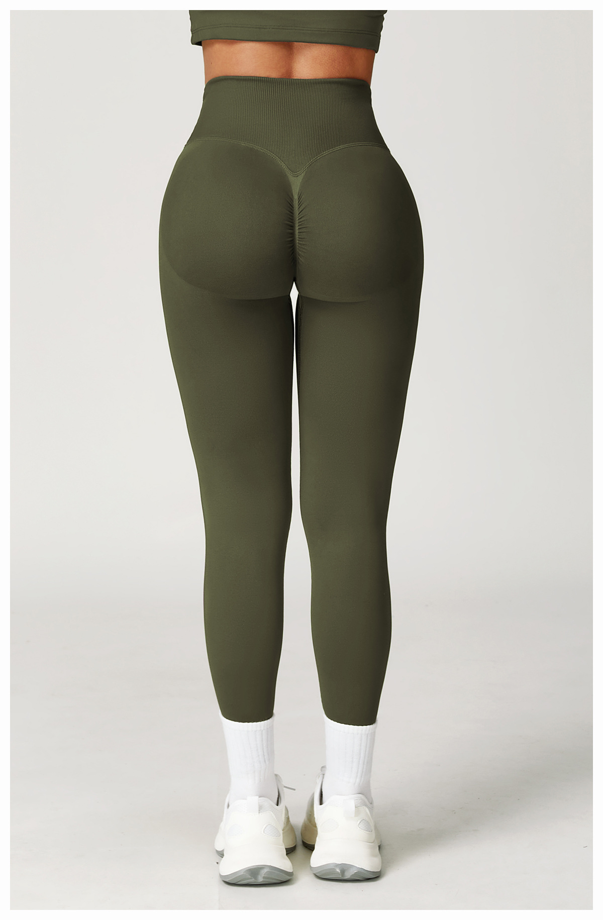 Peach - Hip Seamless Cross - Waist Yoga Leggings