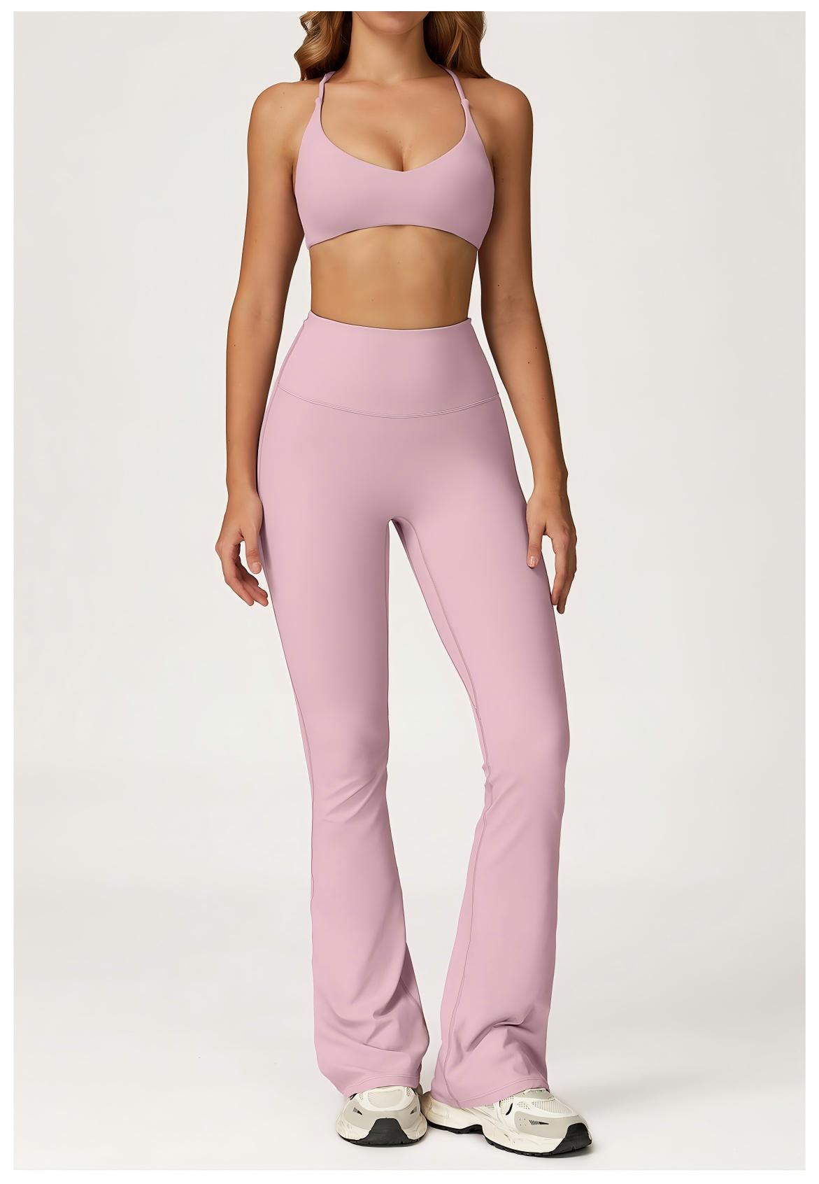 Sports Bra and Flare Pants Set