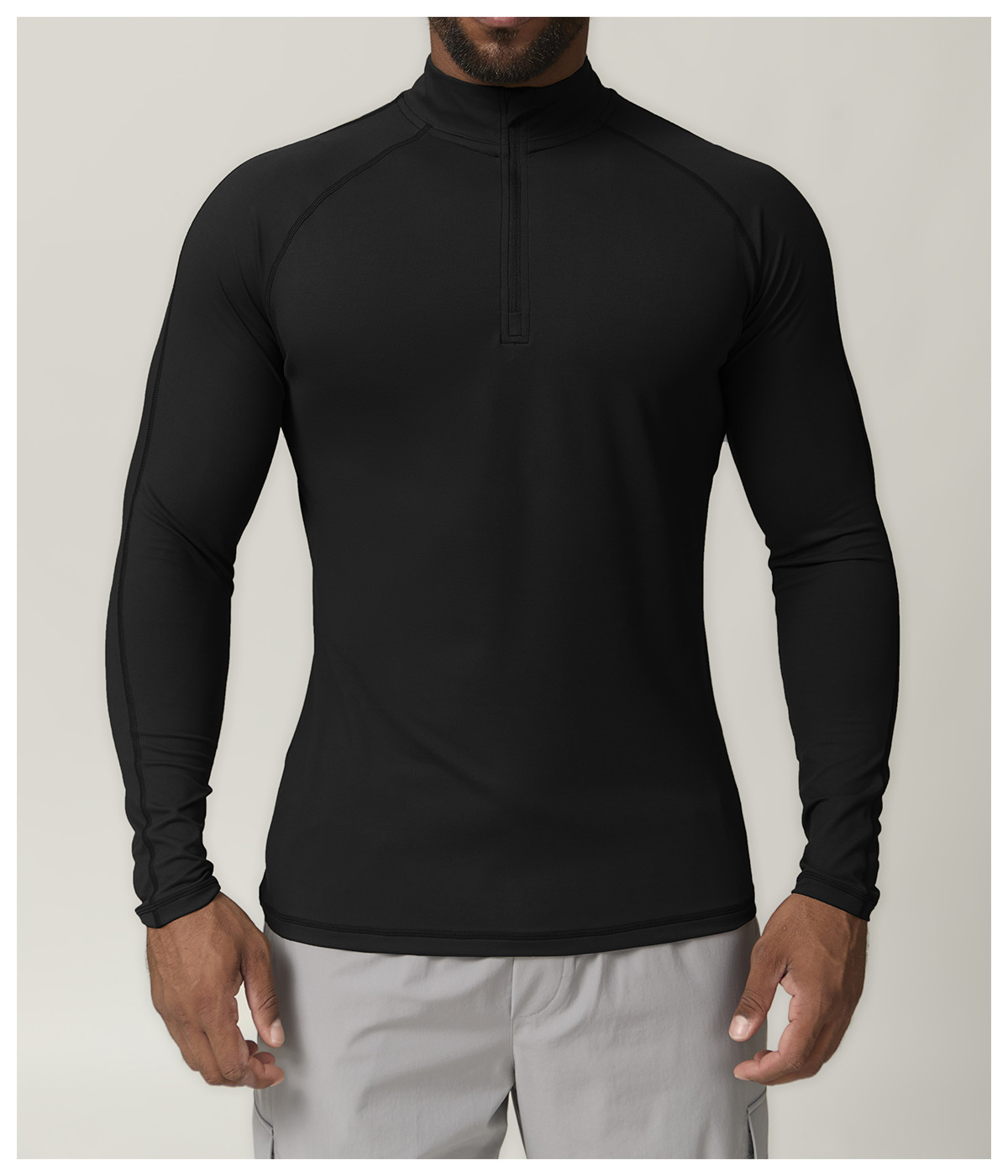 Men's Half - Zip Long - Sleeve Sports Top